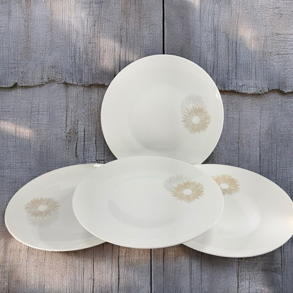 Rosenthal Germany Sunburst 10.5 Inch Dish Plate Set4 Porcelain Raymond Loewy VTG